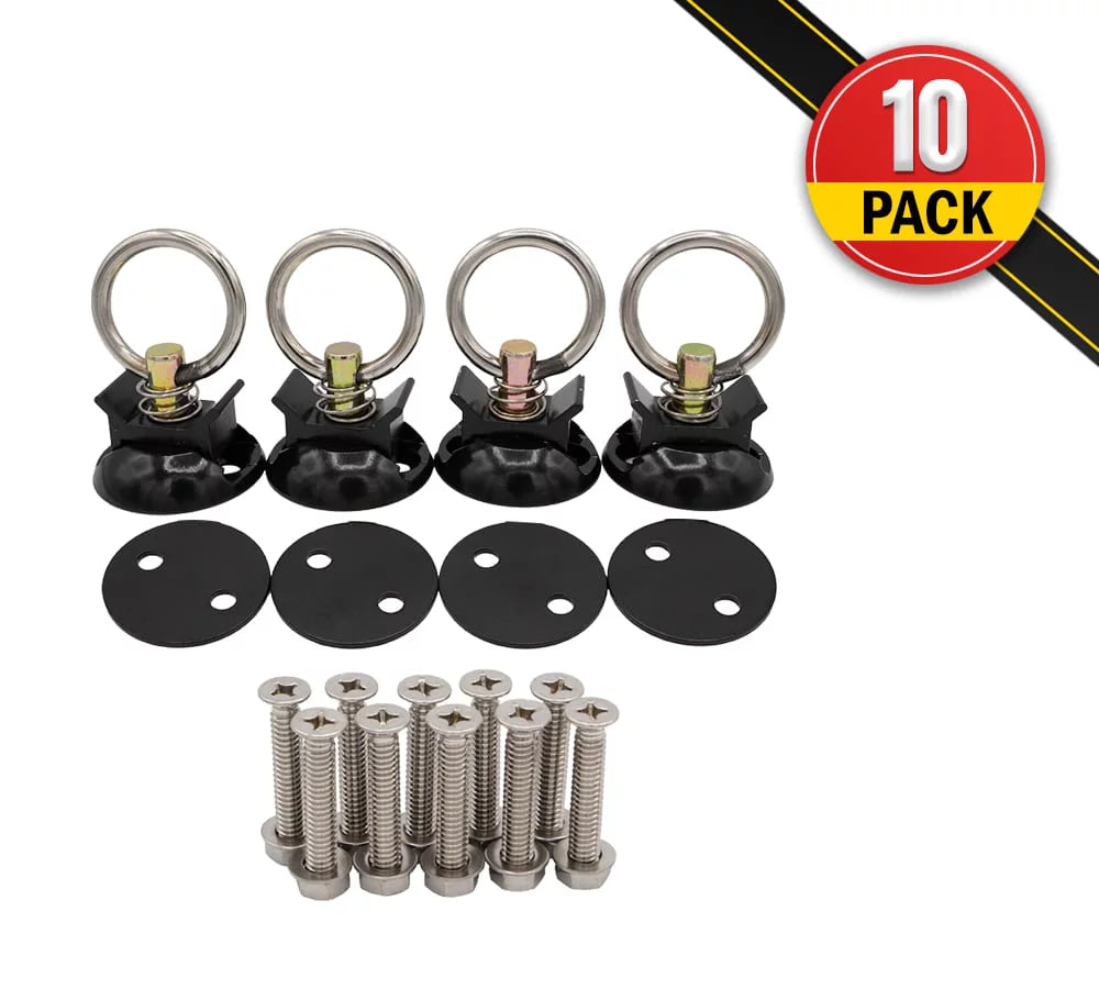 220 Pieces Black Tie Down Kit with 2" Round Anchor Point