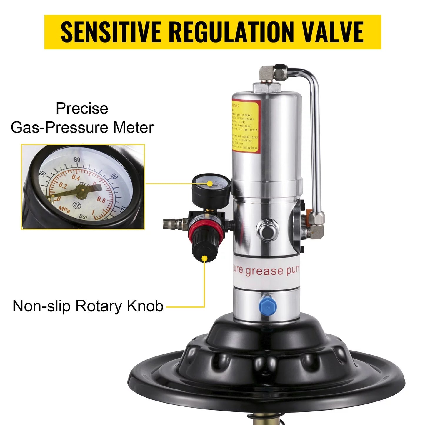 VEVOR 5 Gallon Air Pneumatic Compressed Grease Pump Injector High Pressure Filler