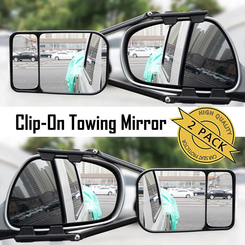 XUKEY 2X Universal Adjustable Trailer Dual Tow Mirror Extension Car Blind Spot W/Strap Fit Pickup Truck