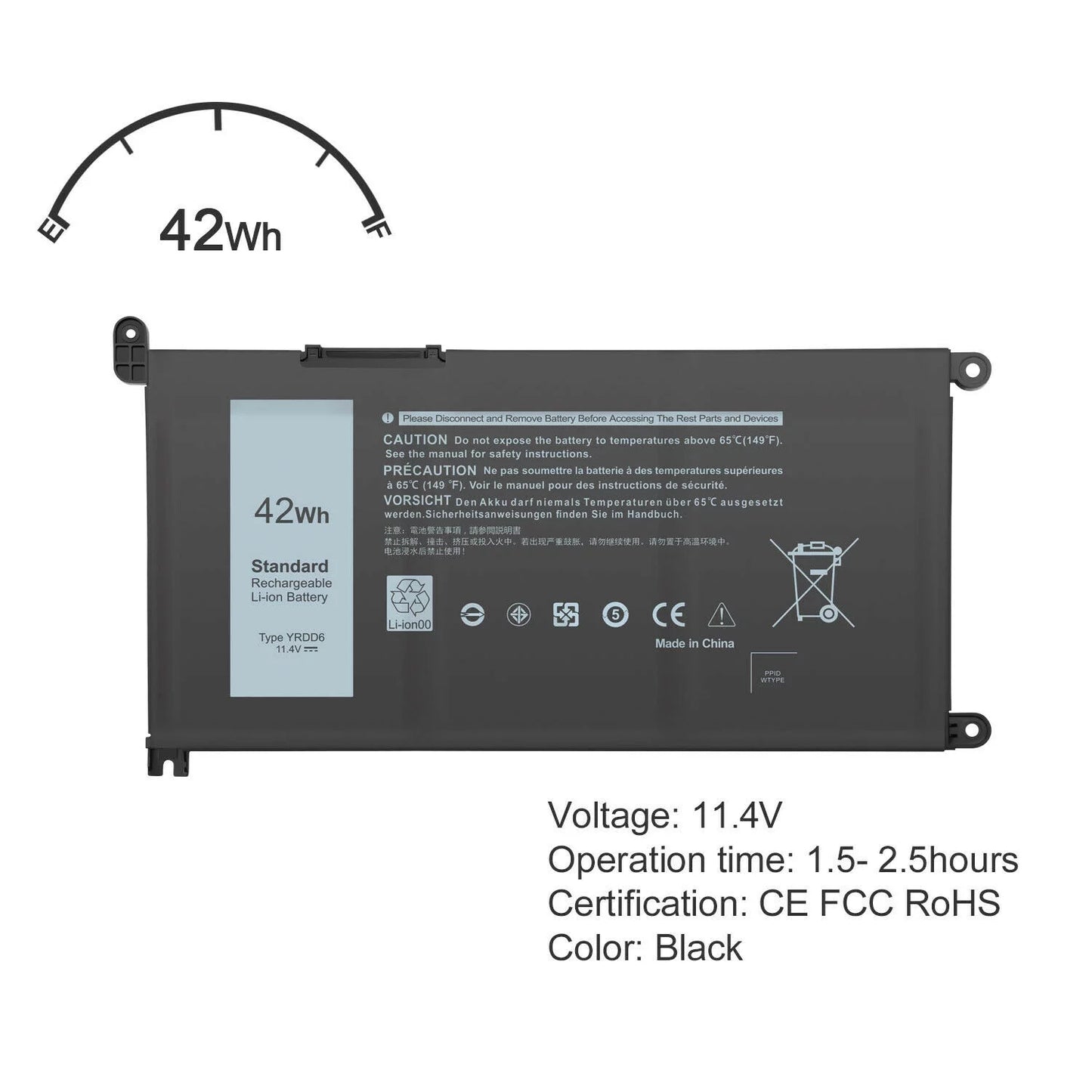 42Wh YRDD6 Battery Dell Inspiron 15 3493 3584 3593 5480 5485 5491 FAST USPS