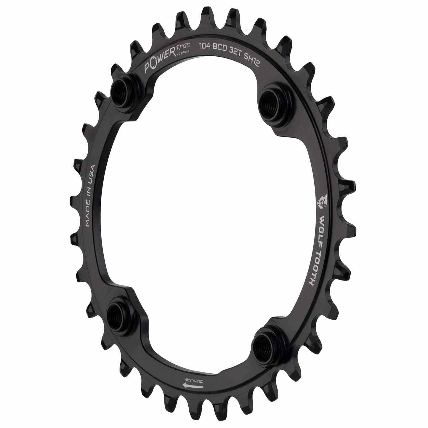 Wolf Tooth Elliptical 104 BCD Hyperglide+ Chainring - Tooth Count: 34 Chainring BCD: 104