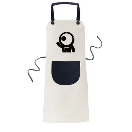 Universe Alien Monster Cyclops Alien Apron Adjustable Bib Cotton Linen BBQ Kitchen Pocket Pinae