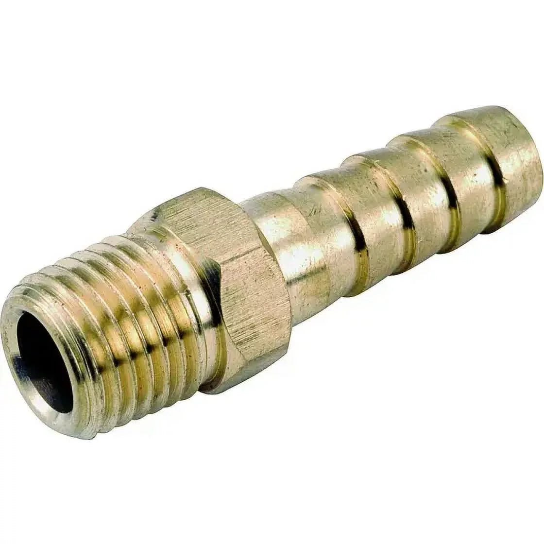 Anderson Metal 757001-0204 Hose Adapter 1/8 Inch Barb 1/4 Inch MPT Brass (Case of 5)