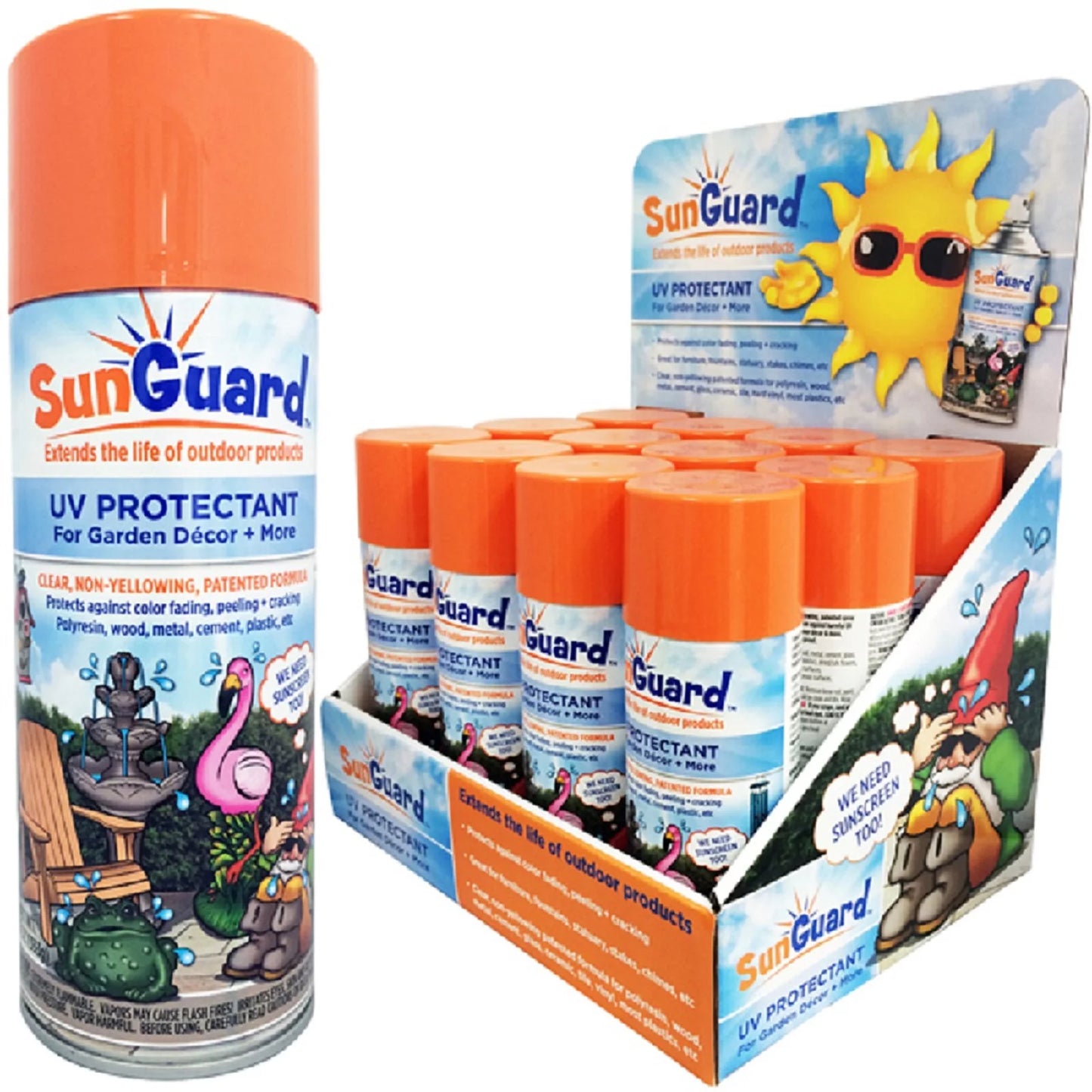 SUNGUARD UV Protectant Spray Outdoor Decor, Furniture & More (6-Pack) Prevents Fading Peeling and Cracking