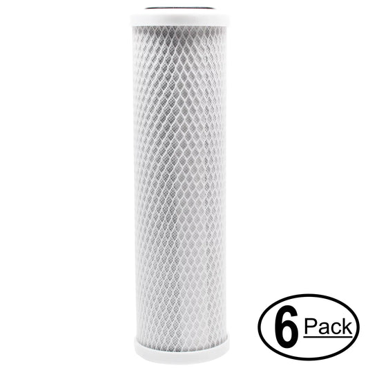 6-Pack Replacement Woder RO5STG Activated Carbon Block Filter - Universal 10 inch Filter Woder RO5STG Reverse Osmosis Water Filtration System - Denali Pure Brand