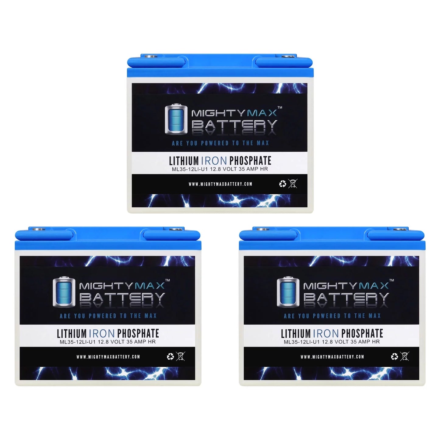 12V 35AH U1 Lithium Replacement Battery Suitable with Goal Zero Yeti 400 Solar Generator - 3 Pack