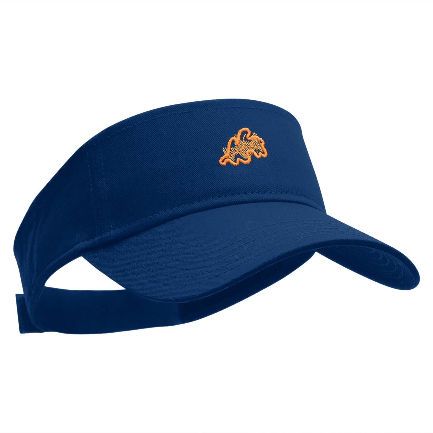 Abstract Foliage Embroidered Cotton Twill Sun Visor - Royal OSFM