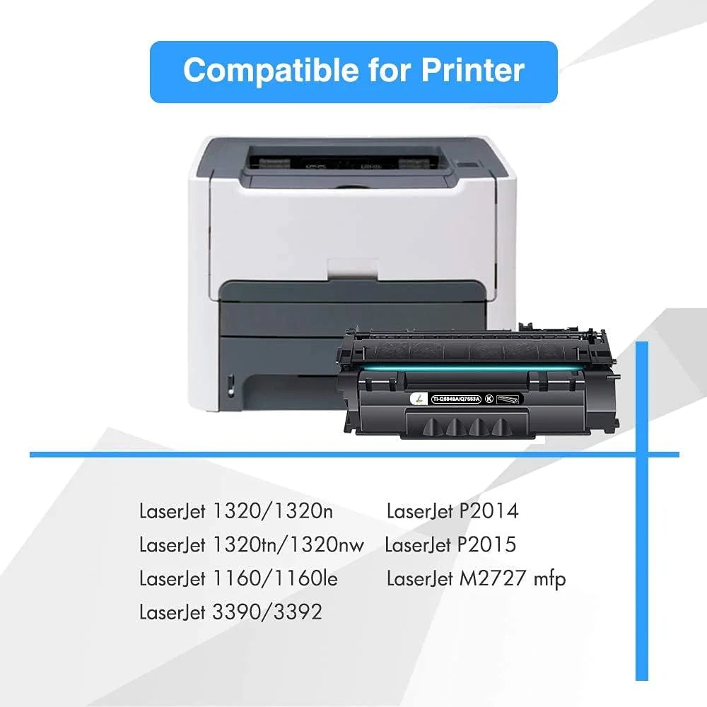 49A 53A High Yield Toner Cartridges 2-Pack Black HP 49A Q5949A 53A Q7553A 49X Q5949X HP LaserJet 1320 1320N 1320TN 1320NW 3390 P2015 P2015dn Printer Ink