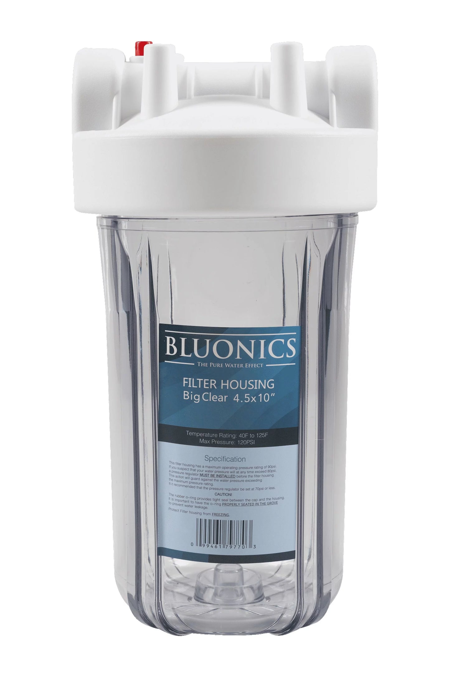 Two 10" Big Blue Whole House Water Filter w/Pleated Sediment & Carbon Filters ^ Clear Blue Transparent Housings