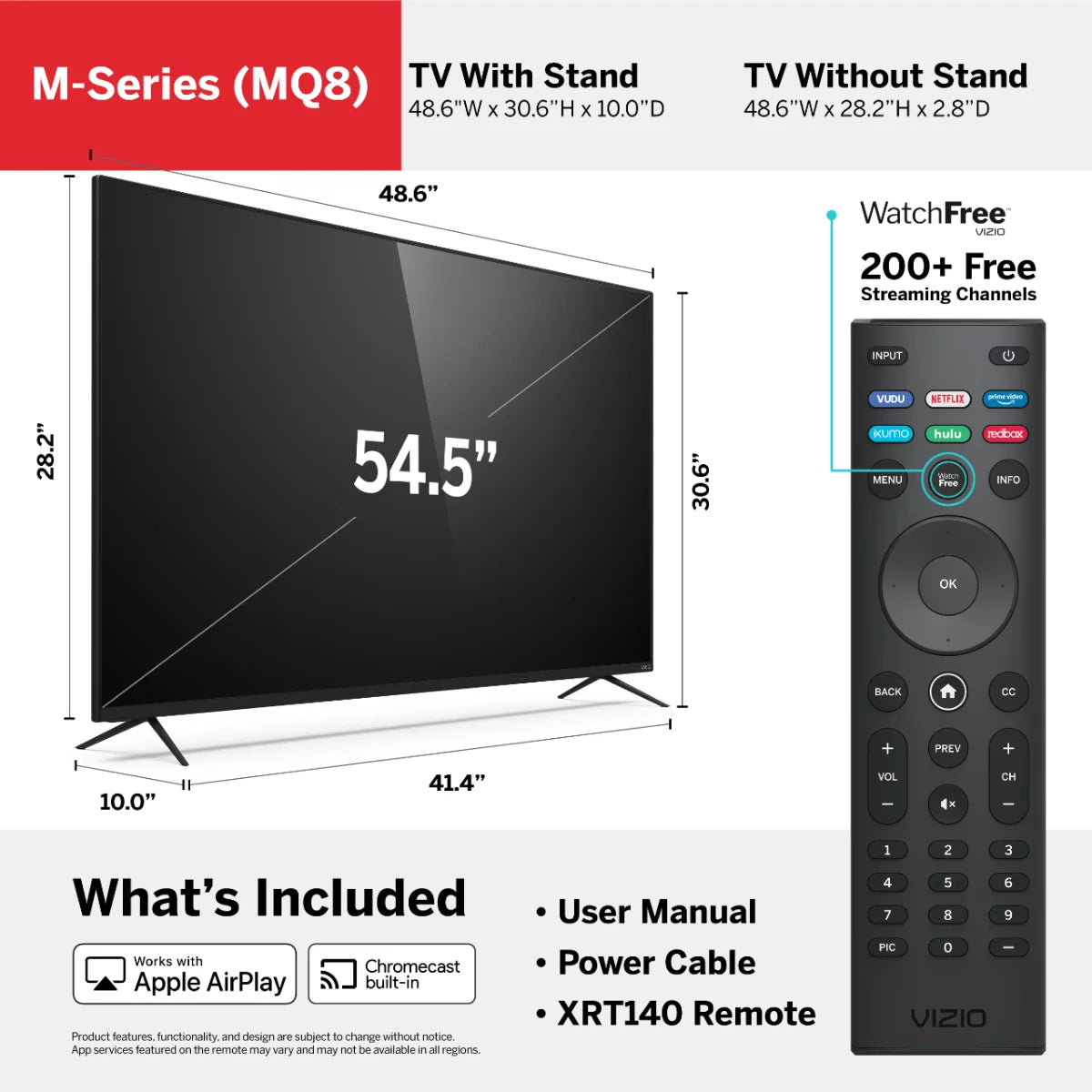 VIZIO 55" Class 4K UHD Quantum Smartcast Smart TV HDR M-Series M55Q8-H1