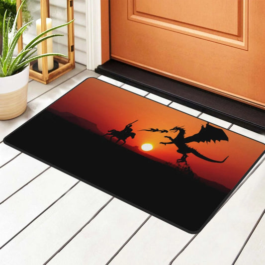 ZICANCN Sunset Dragon Knight Area Rugs Doormat , Facecloth Non-Slip Floor Mat Rug Living Room Kitchen Sink Area Indoor Outdoor Entrance 72"x48"