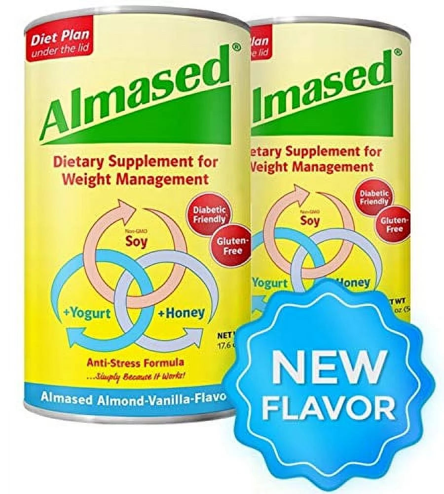 Almased Meal Replacement shakes – Gluten-Free, non-GMO Weight Loss Powder – Vanilla Flavor, 17.6 oz (2 pack)