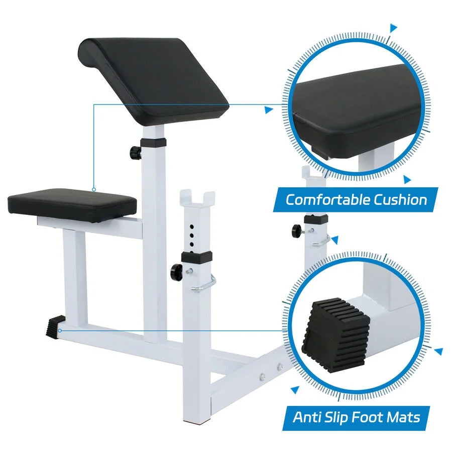 Adjustable Arm Curl Weight Bench Muscle Strength Training