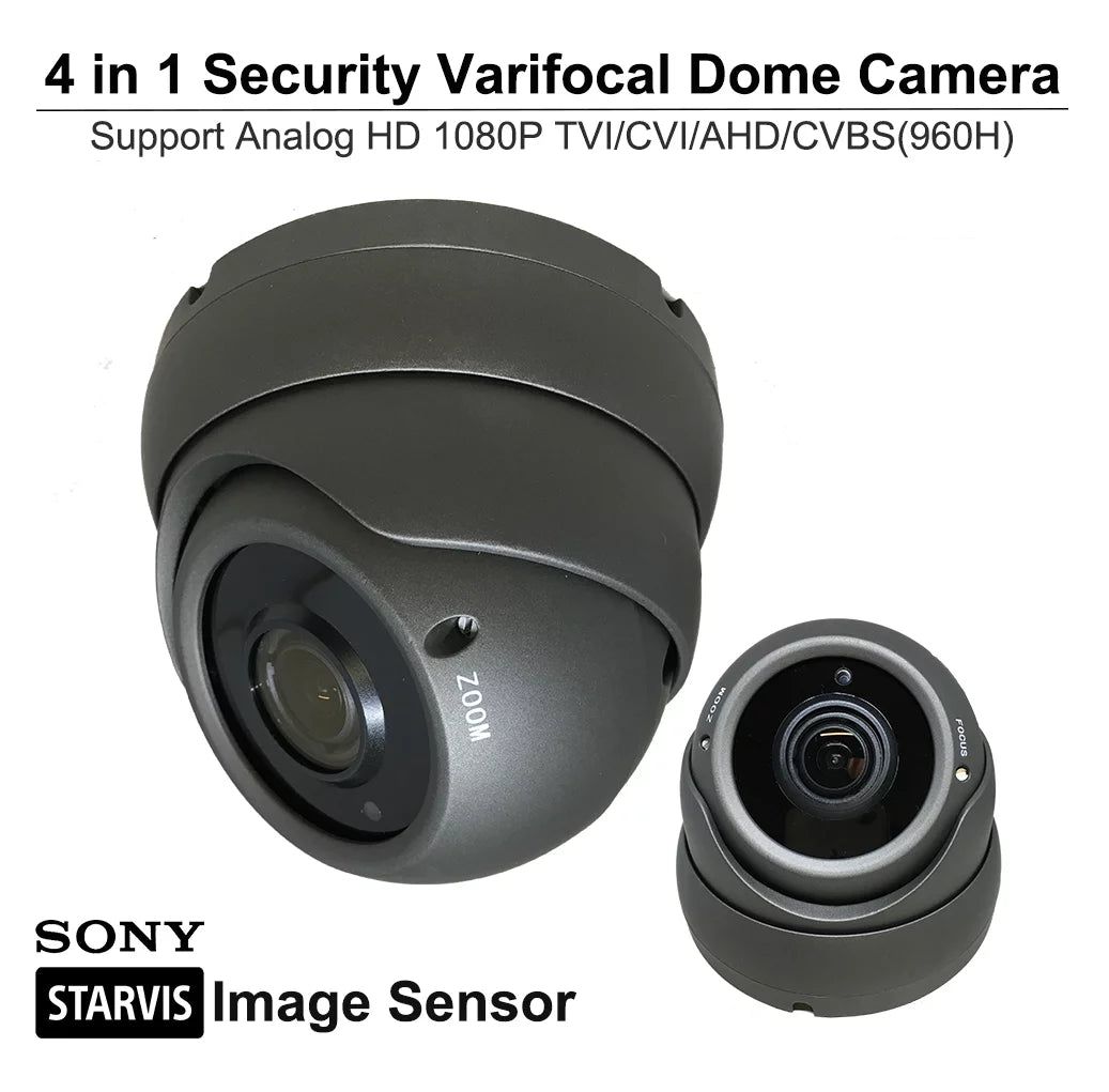 1080P ANALOG FULL HD TVI/AHD/CVI/CVBS 2.8-12MM VARIFOCAL 2.4 MP SONY STARVIS IMAGE SENSOR IR IN/OUTDOOR (CHARCOAL)