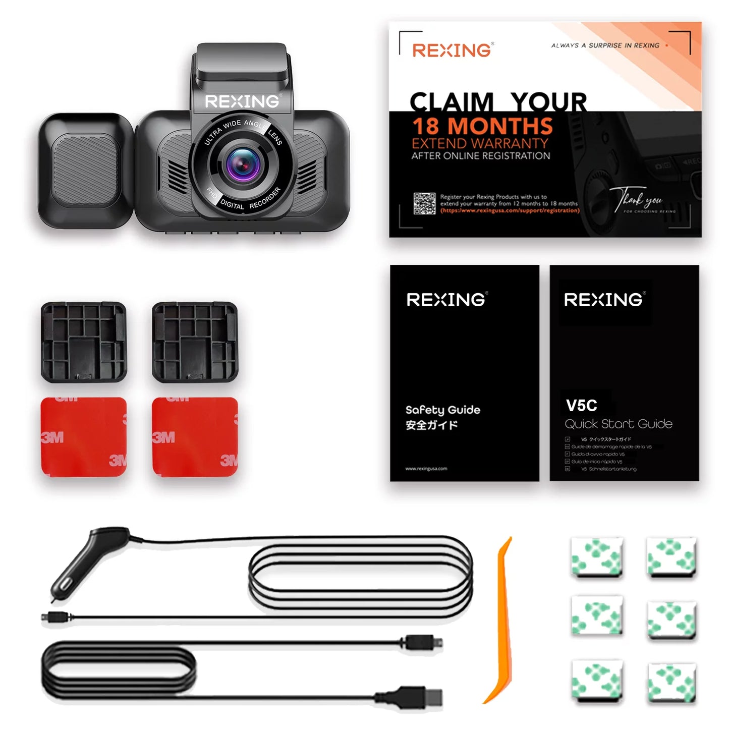 V5C Dash Cam Front 4K & 1080p Cabin Camera w/ Modular Capabilities, Wi-Fi, and GPS