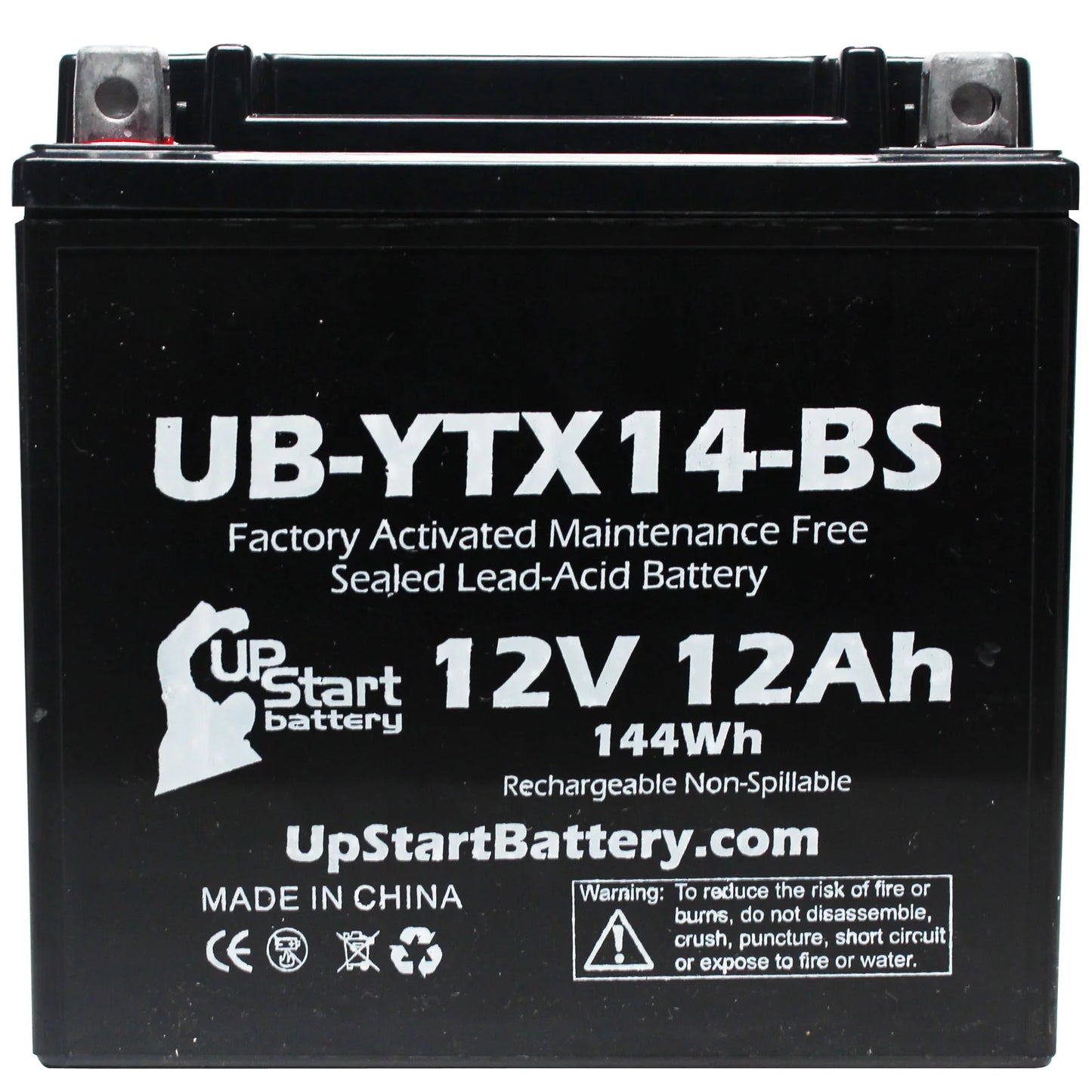 3-Pack UpStart Battery Replacement 2011 BMW F800ST, GS 800 CC Factory Activated, Maintenance Free, Motorcycle Battery - 12V, 12AH, UB-YTX14-BS