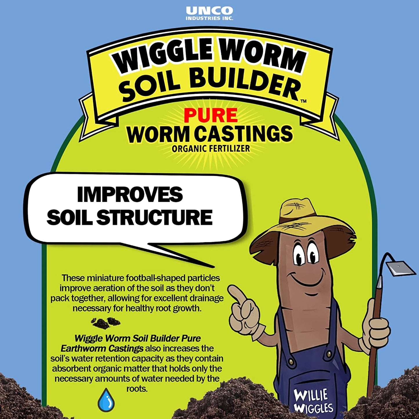 WIGGLE WORM Soil Builder Earthworm Castings Organic Fertilizer, 15 lb. (4 Pack)