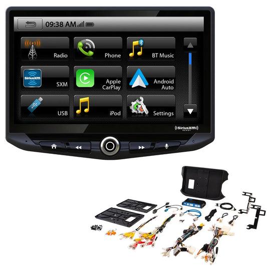 Stinger Heigh10 10" In-dash Infotainment System with SR-TAC16H Flush-Mount Dash Kit Fitting with 16-21 Toyota Tacoma