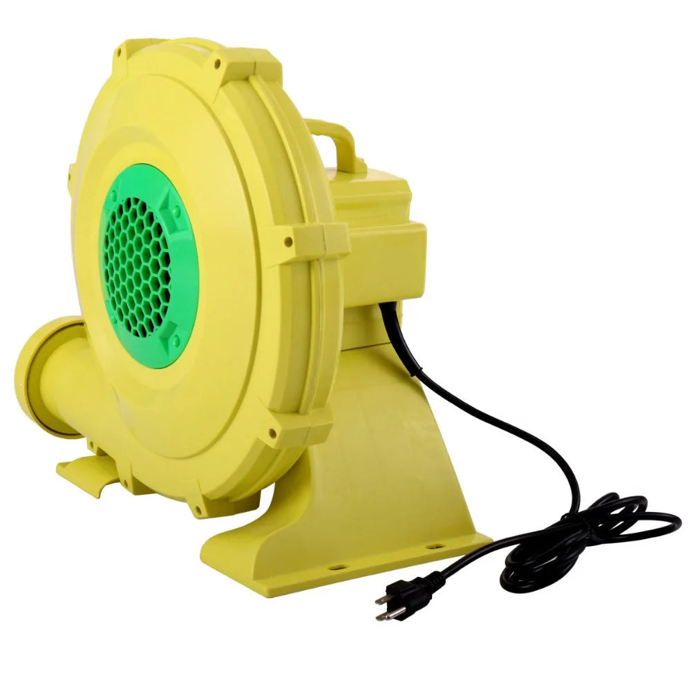 450W Outdoor Indoor Air Blower, Pump Fan Inflatable Bounce Castle, Water Slides, Safe, Portable - Yellow and Green