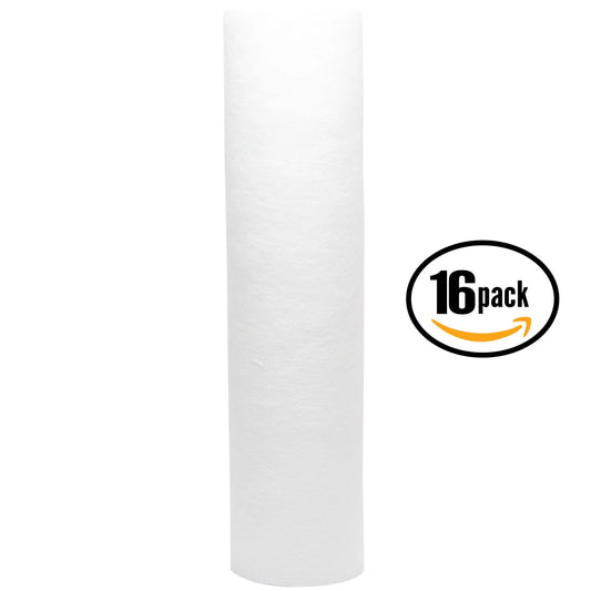 16-Pack Replacement DuPont WFPF38001C Polypropylene Sediment Filter - Universal 10-inch 5-Micron Cartridge DuPont Whole House Water Filtration System - Denali Pure Brand