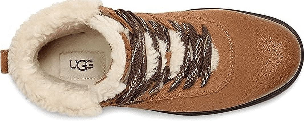 UGG Women's Harrison Cozy Lace-Up Waterproof Fashion Boot - Chestnut - Size 6