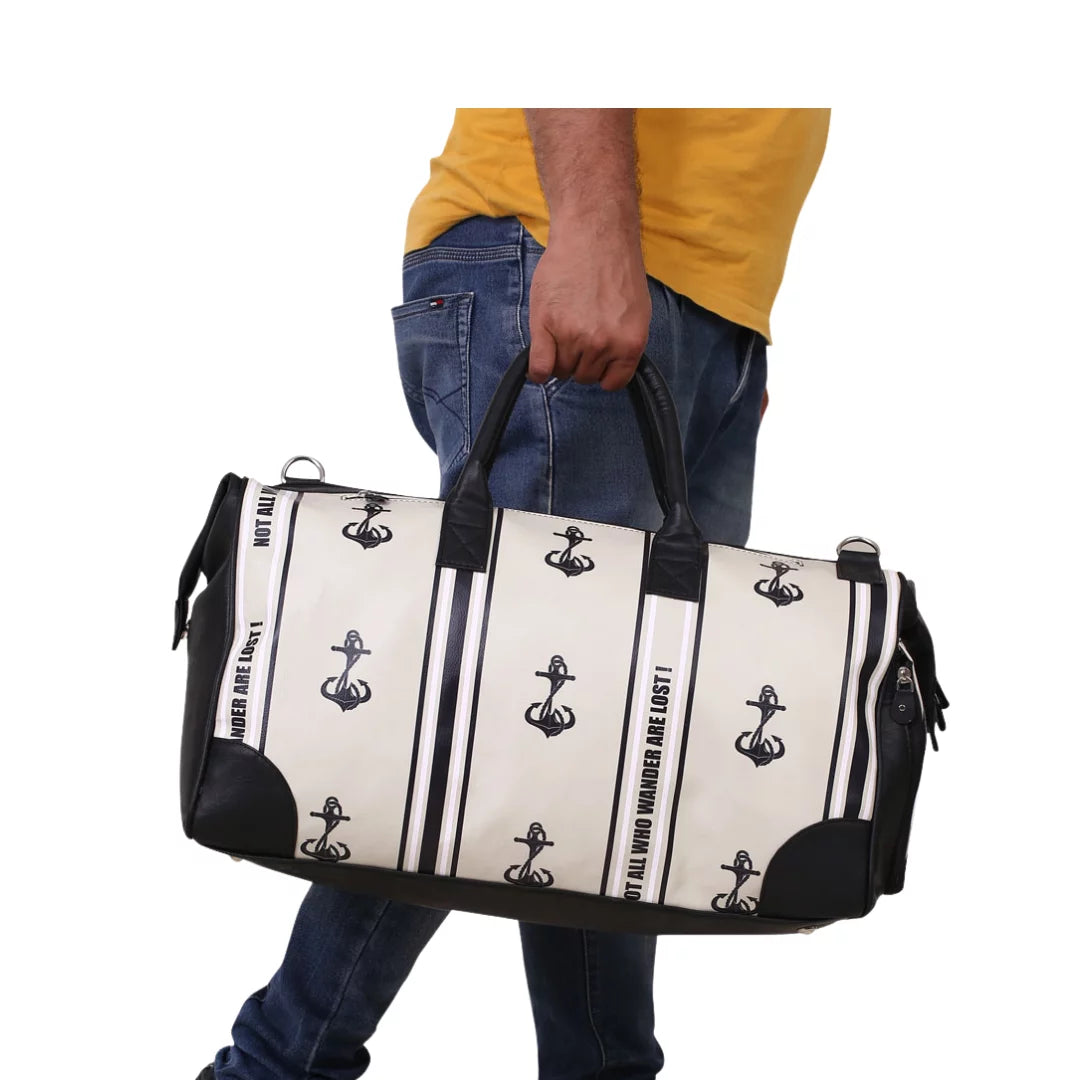 Anchors Away Unisex Large Weekender Travel bag with Separate Shoe Compartment with Adjustable Strap