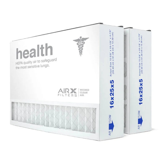 AIRx Filters 16x25x5 MERV 13 HVAC AC Furnace Air Filter Replacement Air Bear Trion 229990-105, Health 2-Pack, Made in the USA