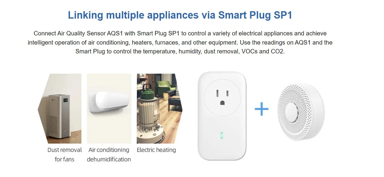 UbiBot AQS1 9-in-1 Air Standard Monitor - PM1/2.5/10, TVOC, CO2/CO2e, Temperature & Humidity, Multiple Alerts, WiFi/RS485/LAN Connectivity