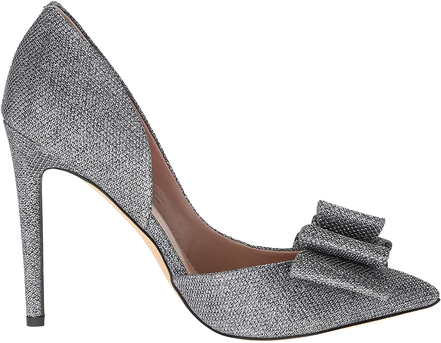 Womens Betsey Johnson Prince Dorsay Bow Toe Pumps - Pewter