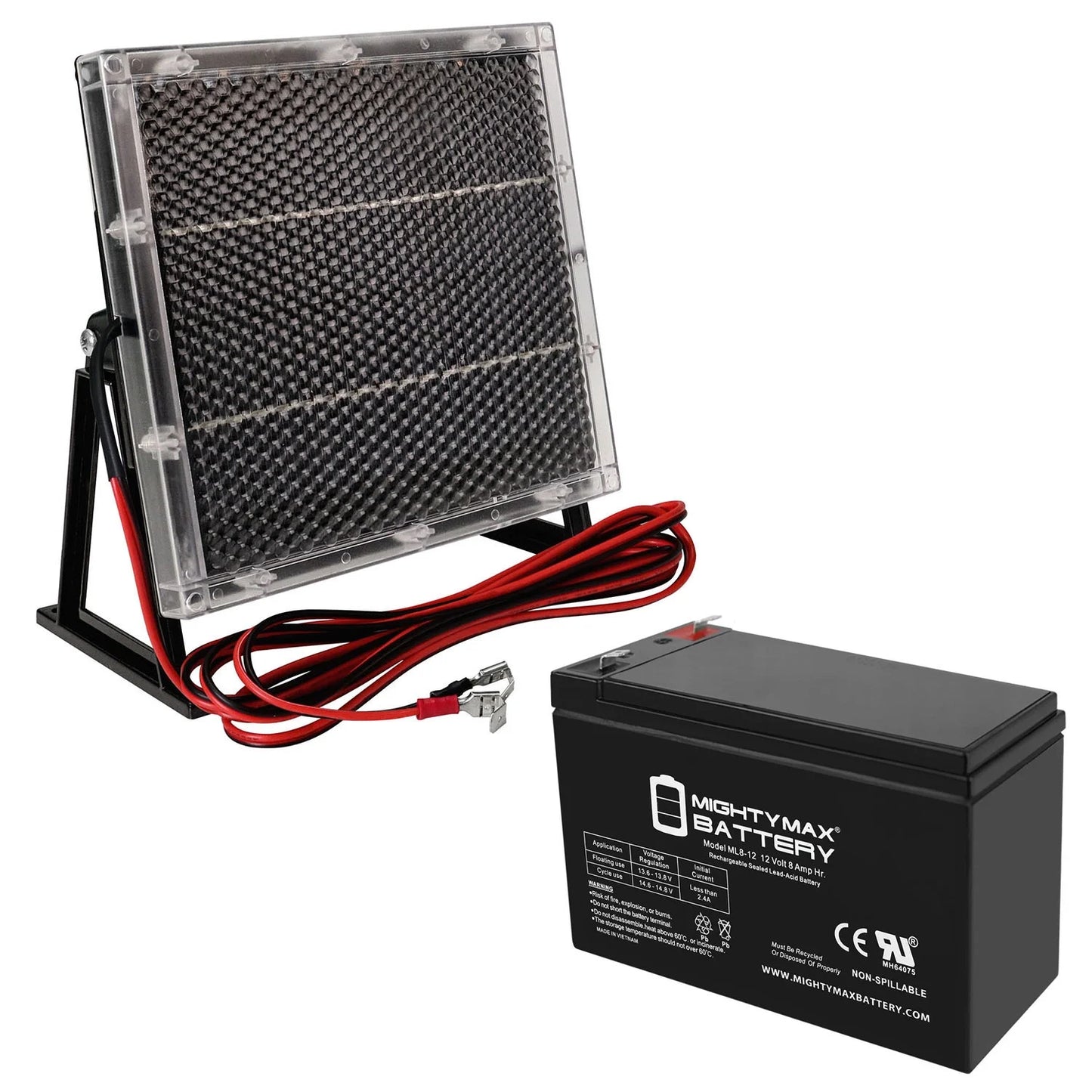 12V 8AH Battery Mobility TravelMate + 12V Solar Panel