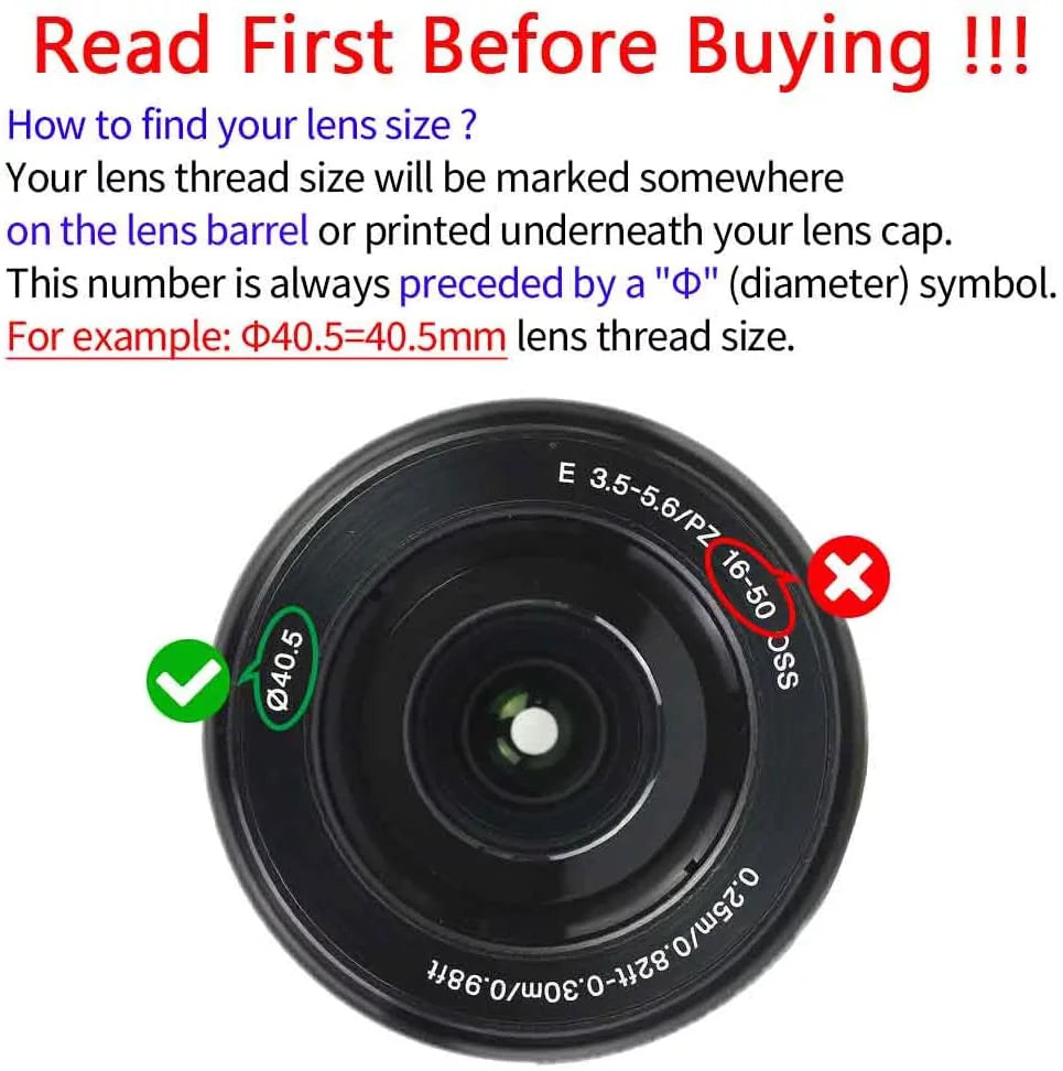 40.5mm Snap-on Lens Cap Shield with Keeper Sony E-Mount 16-50mm F3.5-5.6 Lens Sony Alpha a6600 a6500 a6400 a6300