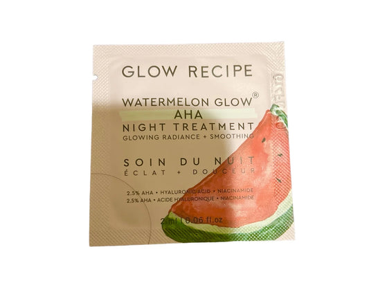 3 x Glow Recipe Watermelon Glow AHA Night Treatment sample packets 0.05 fl Oz each