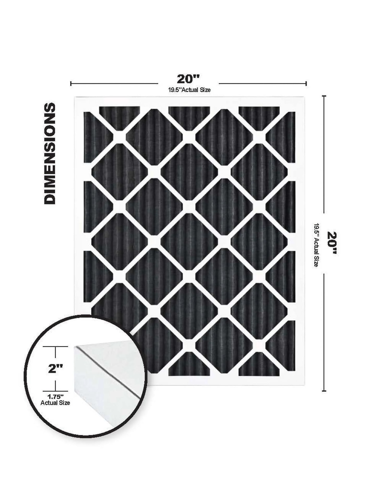 Accumulair Carbon 20x20x2 MERV 10 Odor Eliminating Air Filter (4 Pack)