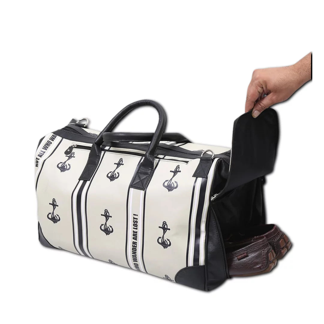 Anchors Away Unisex Large Weekender Travel bag with Separate Shoe Compartment with Adjustable Strap