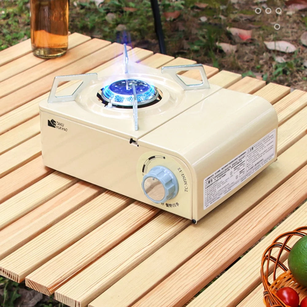 TAKU MURANO Portable Butanes Stove 2500W - Cassette Stove with Piezo Ignition Cooking, Perfect Camping