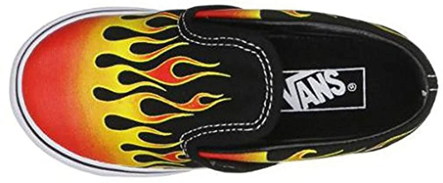 Vans Toddler Shoes Classic Slip On Hot Flames Sneakers 5.5 Black