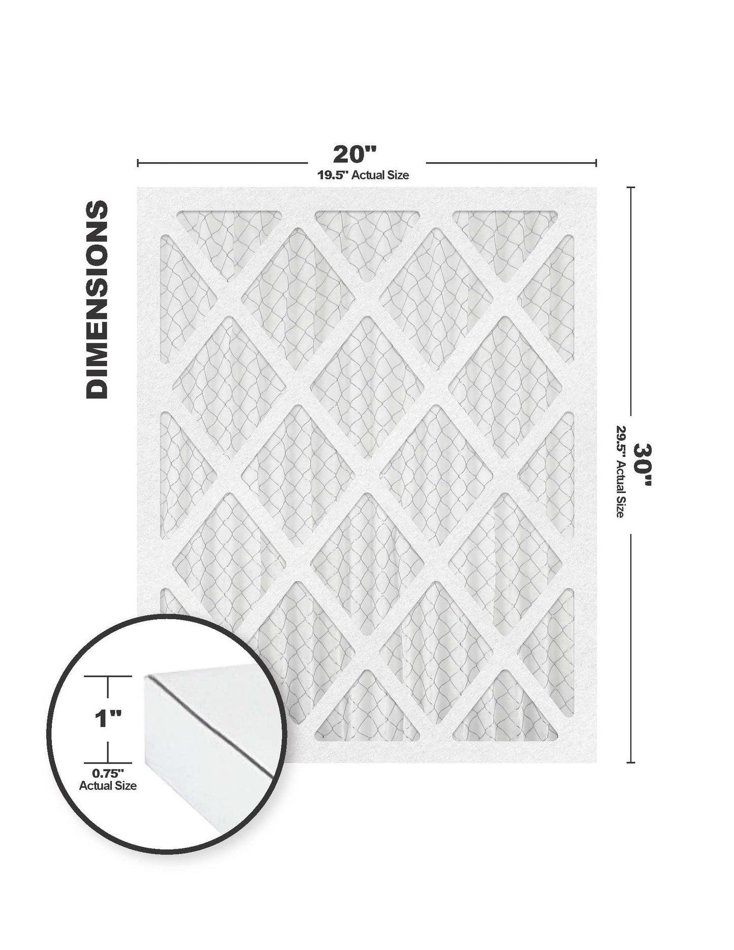 20x30x1 MERV 8 Air Filter/Furnace Filters (4 Pack)