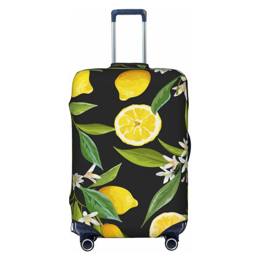 Adobk Lemon Fruits Flowers Leaves Luggage Protector Suitcase Wrap Stretch Suitcase Shield Washable Luggage Coating For Suitcase For Women And Men, Travel Accessories-Small