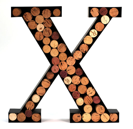 Wine Cork Holder Makes Excellent Wine Accessories Perfect Monogrammed Gifts Women to Store Wine Corks. Wine Decor or Wine Cork Holder Decor Will Brighten Up Kitchen! (Letter X)