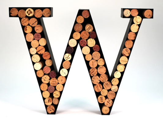 Wine Cork Holder Makes Outstanding Wine Accessories Perfect Monogrammed Gifts Women to Store Wine Corks. Wine Decor or Wine Cork Holder Decor Will Brighten Up Kitchen! (Letter W)