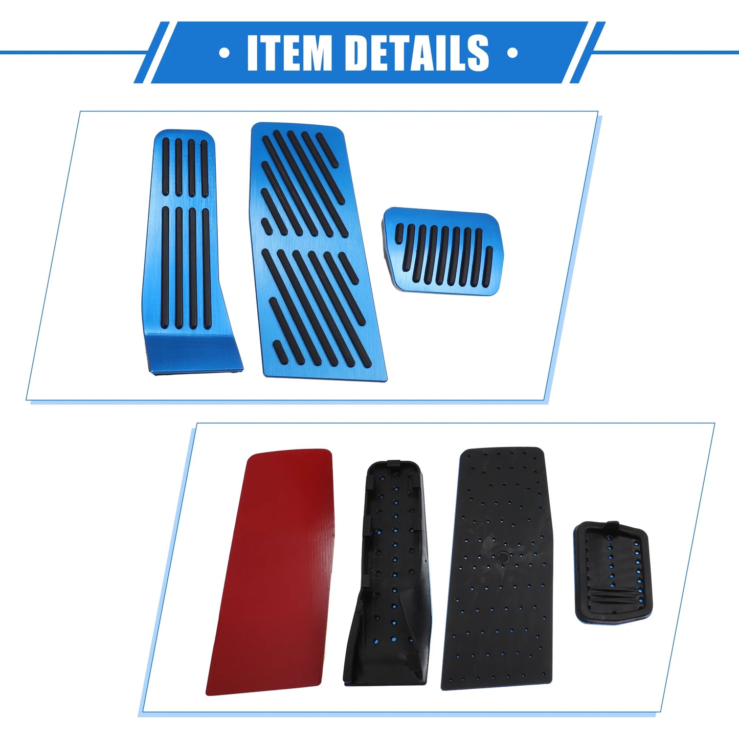 3 Pcs Car Gas Accelerator Brake Foot Rest Pedal Wrap Pad Mazda CX-30 2020-2021 Antislip Blue