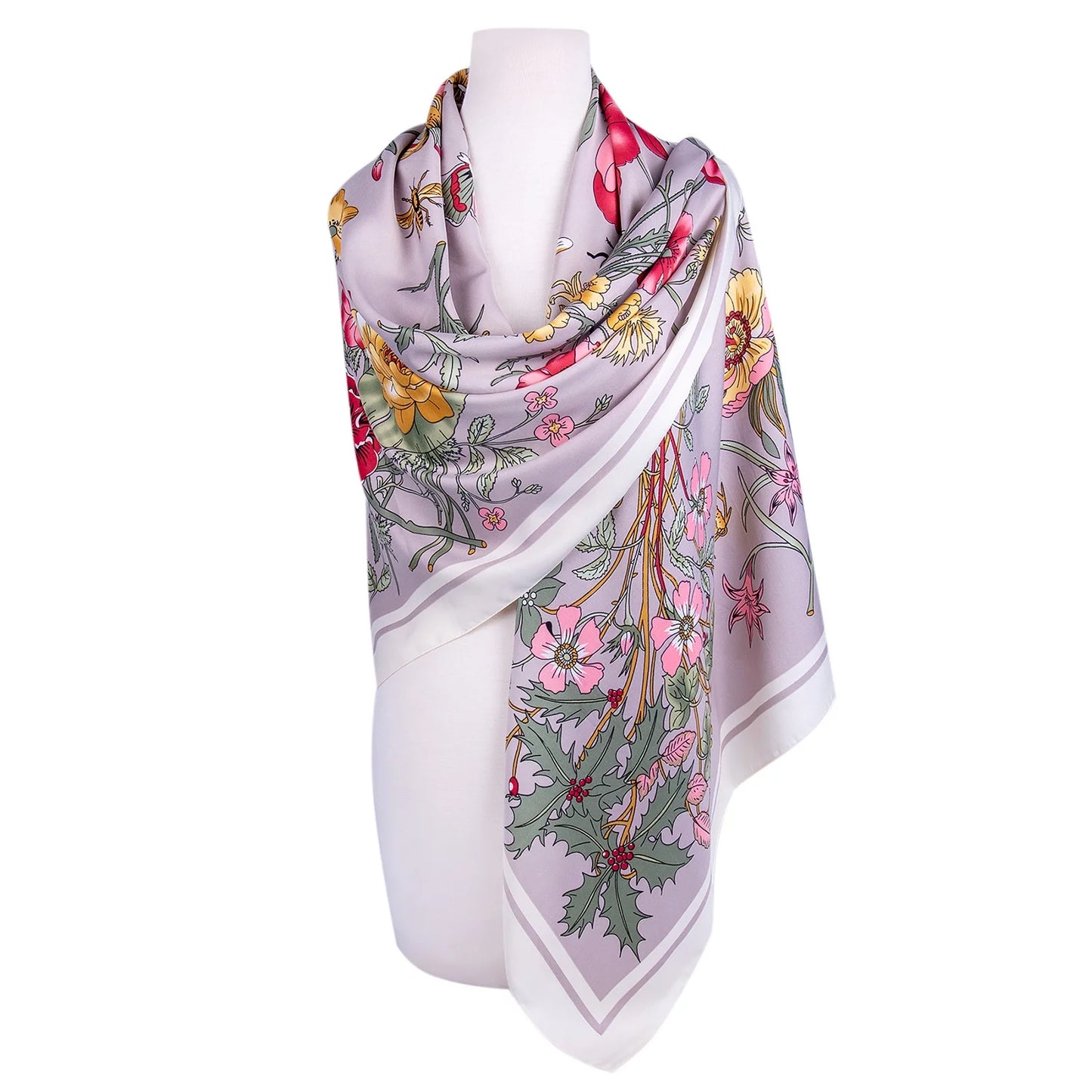 STP GOODS Evening Shawl and Wrap Women Botany Beige Silk Shawl 51x51'' (130 * 130 cm) Travel Scarf Tops Fashion Shawl Wedding