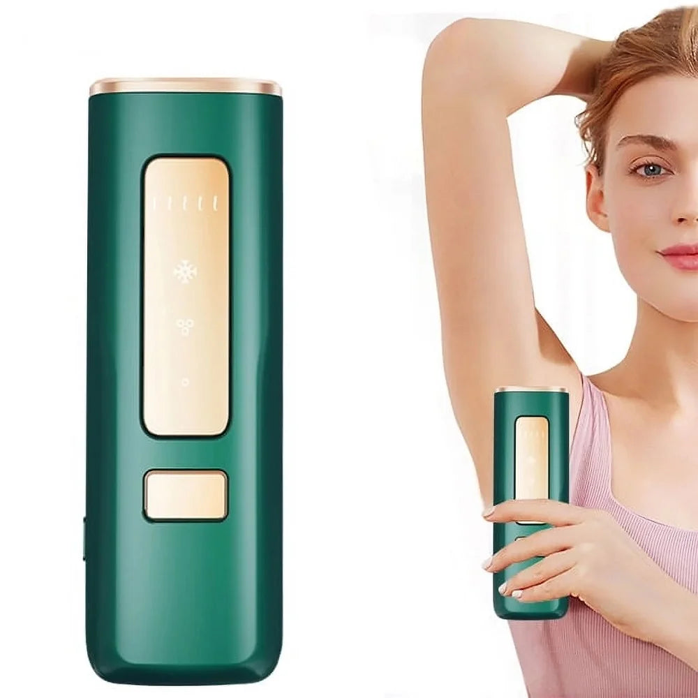 VQJTCVLY Laser Hair Removal, Painless Laser Hair Removal, Nearly Painless, Flawless Facial Hair Remover, Long-Lasting Result Safe Reducing in Hair Growth Body & Face, Green