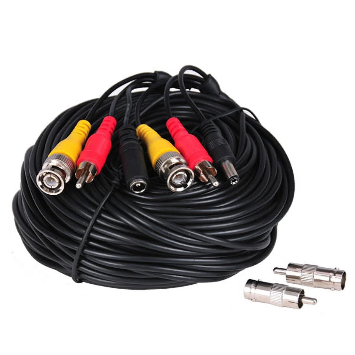 VideoSecu 4 x 50ft Security Camera Audio Video Power Cable BNC RCA Connector Wire Cord CCTV Surveillance Camera with 4CH 12V DC Power b4k