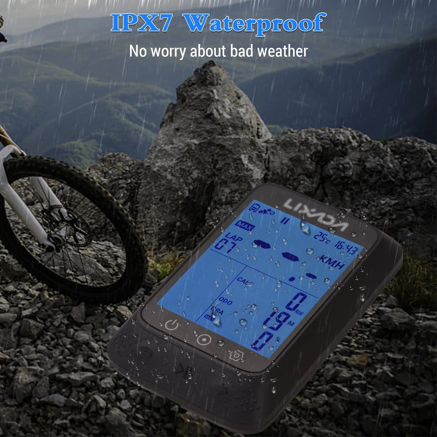 Aibecy Bike Computer with GPS Wireless Waterproof ANT+ Sensor and BT Connectivity, 2.3in Altitude Gradient, Strava APP Support