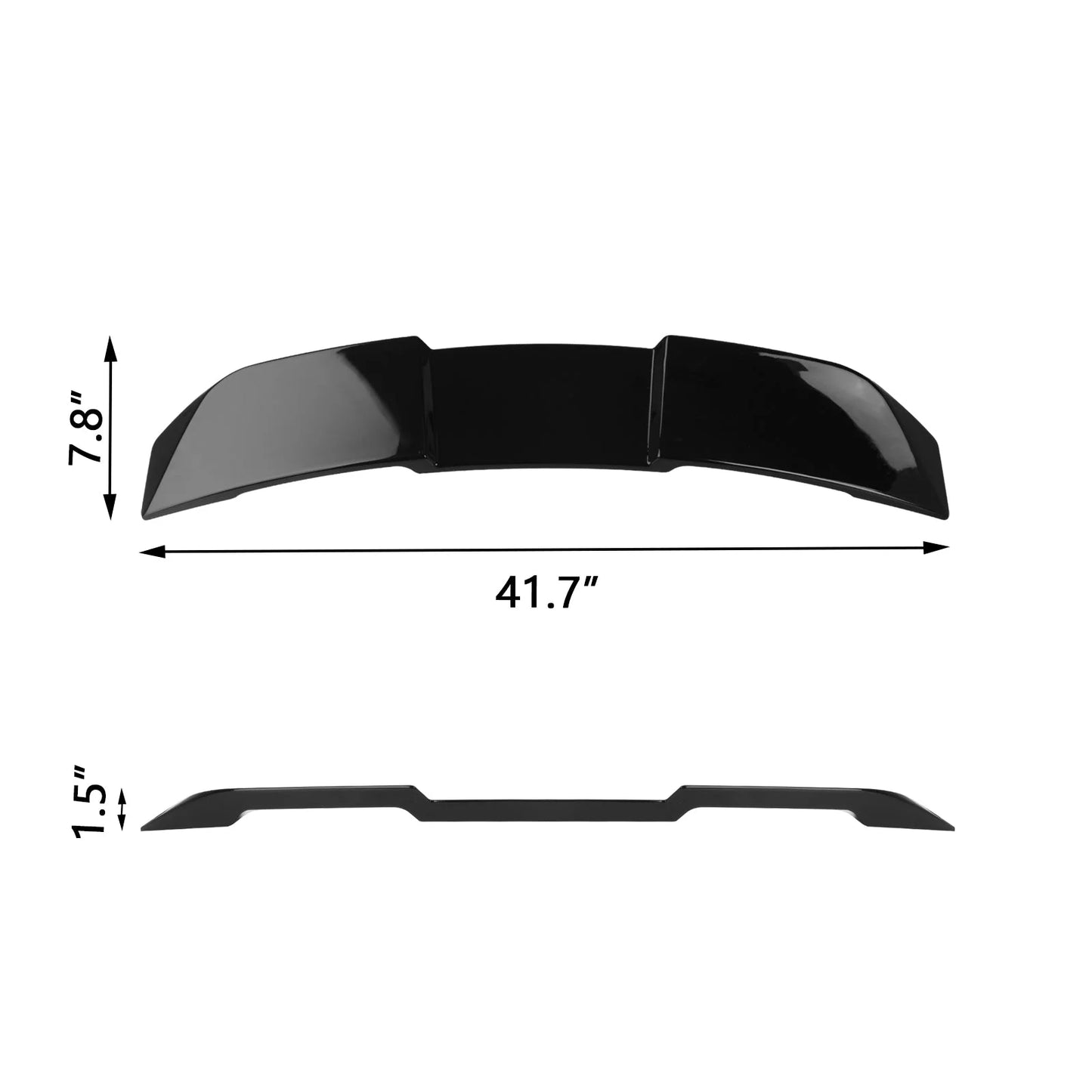 Xotic Tech 1pc Glossy Black V-Style ABS Plastic Duckbill Trunk Spoiler Molding Trim with Honda Civic Hatchback 2017-2021