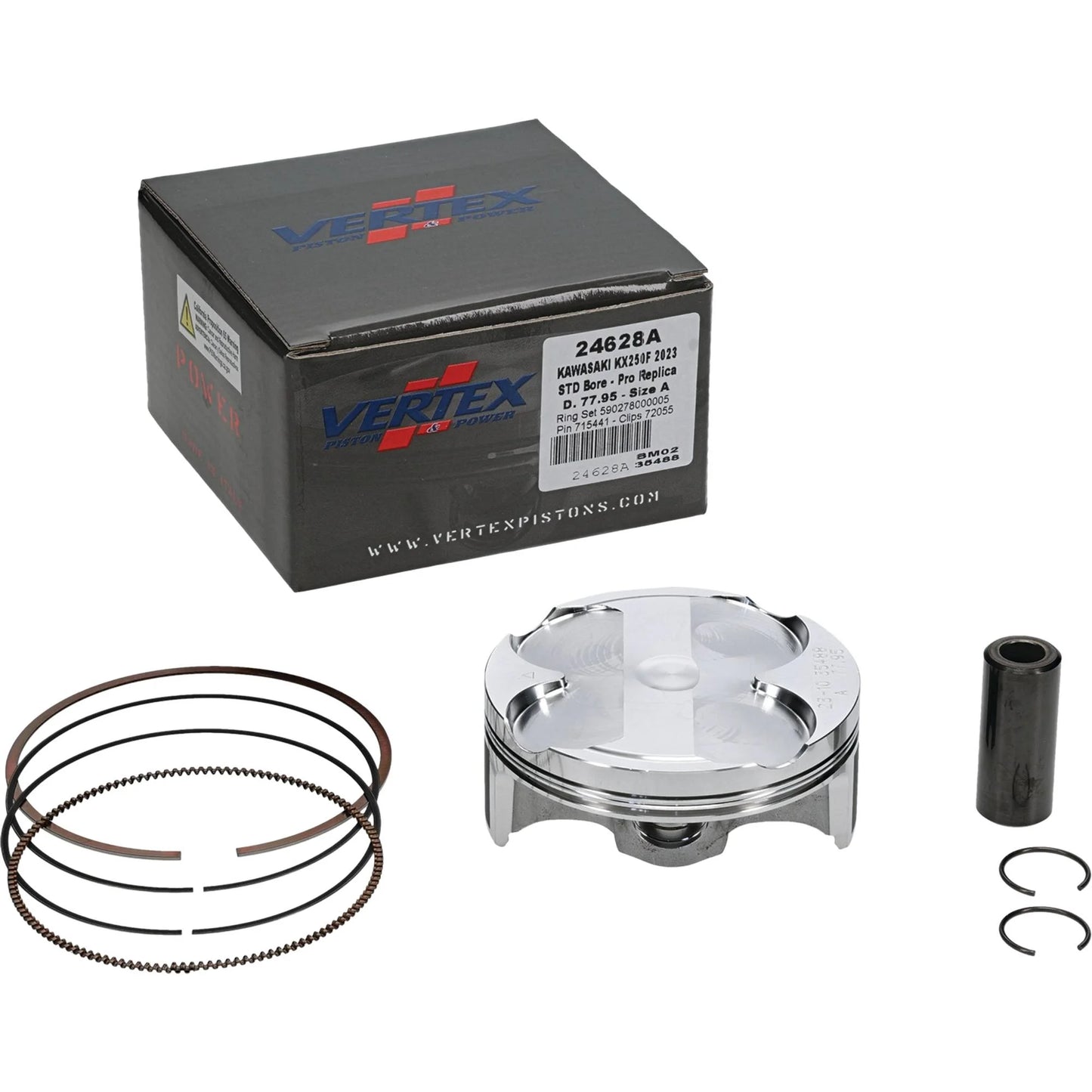 Vertex Forged Replica Piston Kit 24628A For Kawasaki KX 250 F 2023, KX 250 X 2023