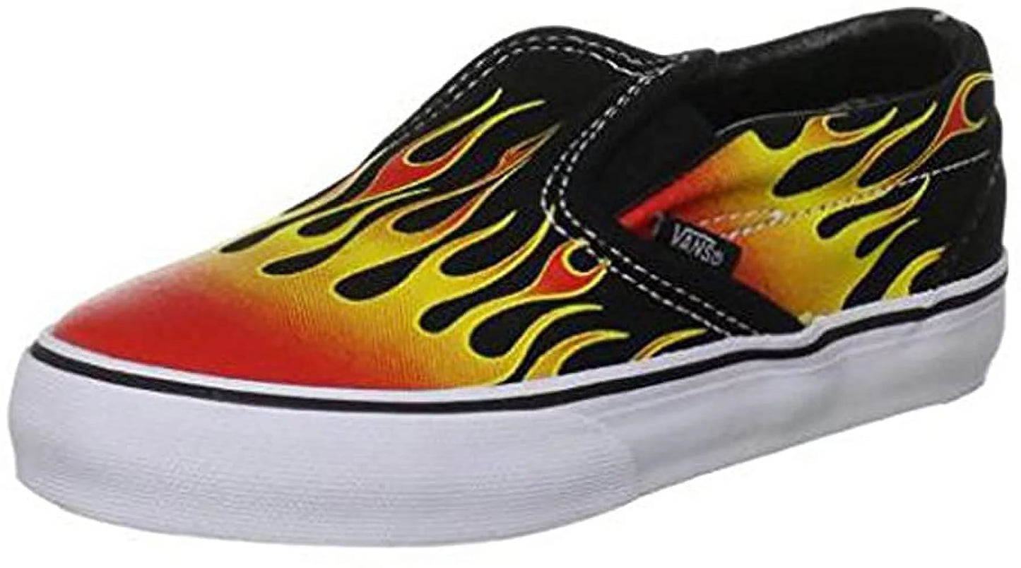 Vans Toddler Shoes Classic Slip On Hot Flames Sneakers 5.5 Black