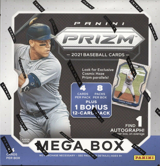 2021 PANINI PRIZM BASEBALL MLB CARDS MEGA BOX - 1 AUTO PER BOX