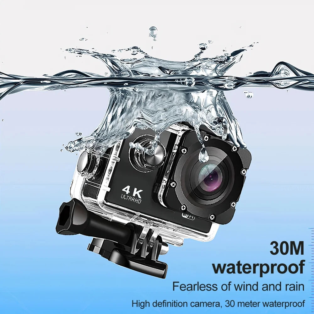 4K Action Camera 170D Underwater Video Recording Helmet Cam Waterproof 2.0-inch Screen WiFi Sports Camera DV Camcorders Recorder